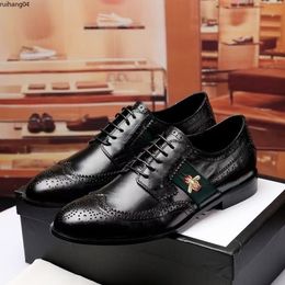2023 Men's Dress Shoes Fashion Groom Wedding Oxfords Genuine Leather Oxfords Men Brand Formal Business Casual Loafers Size 39-45 mkjk rh4000001