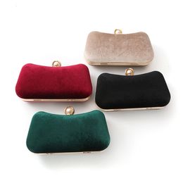 Evening Bags Women Shoulder Bag Bridal Velvet Clutch Party Prom Wedding Crossbody Handbag Purse 230316