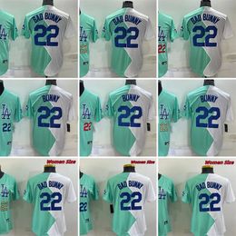 22 Bad Bunny New Baseball Jersey Blue and white half Colour ed Men Women Size S--XXXL Jerseys