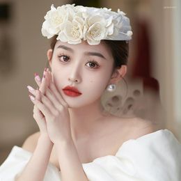 Headpieces Autumn Bride Nails Beaded Hat Retro Wedding Dress Headwear Hair Accessories Studio Pography Jewelry