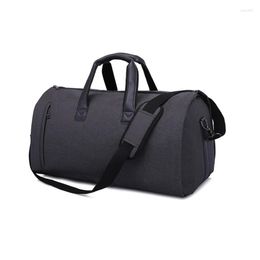 Duffel Bags 2 In 1 Garment Travel Bag With Shoes Compartment Convertible Suit Carry On Luggage Shoulder Strap T0