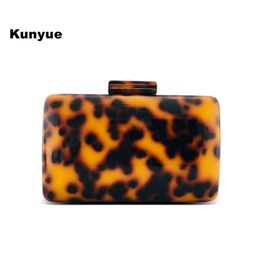 Evening Bags Wallet Brand Design Stylish Round Leopard Acrylic Evening Bag Cute Women Clutch Purse Luxury Lady Part Prom Elegant Handbags 230316