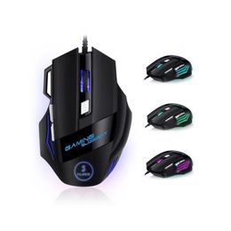 Wired Game Mouse Backlight Colourful Rgb Breathing Light 7 keys G6 USB E-sports Gaming Mice for PC Laptop Computer for Pro Gamer