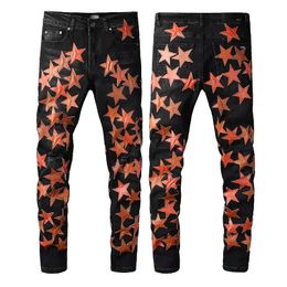 Designer Mens Jeans Denim Embroidery Pants Fashion Holes Trouser US Size 28-40 Hip Hop Distressed Zipper trousers For Male 2023 Top Sell 022