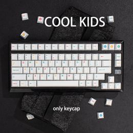 GMK Cool Kids Smile Face PBT Keycap 136 Keys DYE-SUB English Custom Personality Keycaps For Mechanical Keyboard 61/64/68/75/84