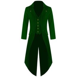 Men's Trench Coats xxxxxl xxxxl Plus Size Mediaeval Costumes Mens Steampunk Vintage Tailcoat Jacket Gothic Victorian Ringmaster Coat 230316