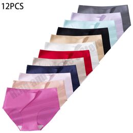 Women's Panties 12PCS Lce silk Seamless Underwear Women's Panties Sexy Comfortable Breathable Low-waist Briefs Plus size Elastic Lingerie 230316