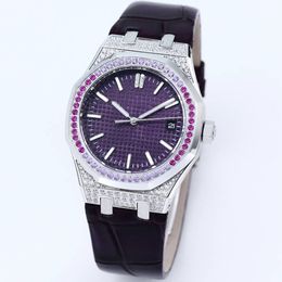 Women Watch Automatic Mechanical Movement Watches 37mm Case With Rainbow Diamonds Ladies Business Wristwatch Montre de Luxe