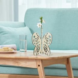 Vases Home Desktop Ornament Creative Butterfly Vase Flower Stand Wood Storage Living Room Decor Accessories