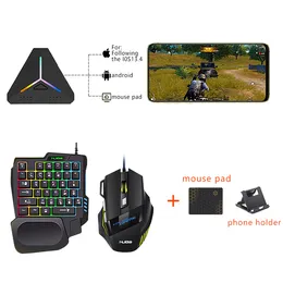 Mouse and Keyboard for Mobile Game Converter Set 5 in1 Bluetooth Pubg Controller for Cell Phone Android Tablet iOS Less than13.4