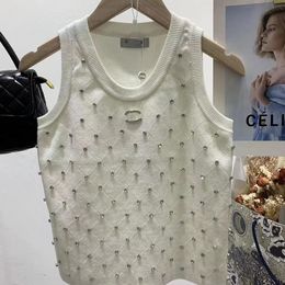 Chanelpurses en iyi yeni Fransız moda markası bayan kadın kazak açık hava spor boncukları nakış 2c harf gömlekleri ince yelek yaz bayan 812