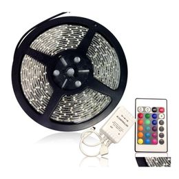 Led Strips 3528 Rgb Waterproof Ip65 60Led M 5M Smd Flexible Strip Lights 24 Key Ir Remote Controller Drop Delivery Lighting Holiday Dh4Yo