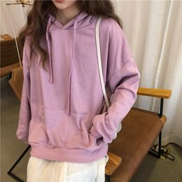 Women's Hoodies & Sweatshirts 2023 Oversized Hoodie Purple Sweatshirt Women Pink Korean Style Beige Gray Blue Autumn Winter