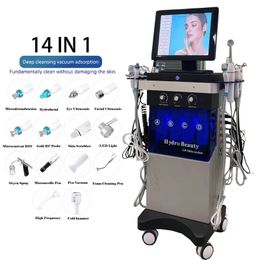 14 in 1 Hydrafacial Machine Hydro Dermabrasion Jet Peeling Microdermabrasion Deep Cleaning Water Aqua Facial Skin Tightening Lifting For Spa Salon Clinic