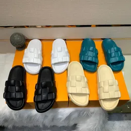 Sandálias TSM Waterfront Mule Outros Padrões Xadrez Chinelos Unissex Designer Luxo Mulheres Homens Creme Preto Branco Slides Flor Verão Moda Sapatos 36-45