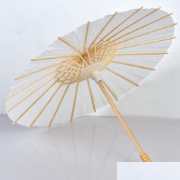 Fans Parasols White Paper Umbrella Pographs Art Display Parasol Accessory Bride Decor Home Decoration Drop Delivery Party Dhv0O