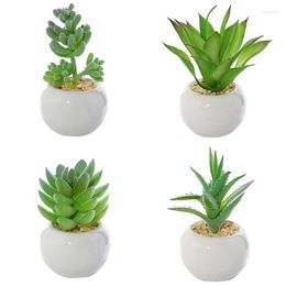 Decorative Flowers Green Artificial Succulents Plants Bonsai Home Garden Office Desktop Small DIY Flower Arrangement Accessories Fake