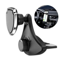 Cell Phone Mounts Holders 360 Degree Car Phone Holder Magnetic Universal Magnet Phone Mount CD Slot Mobile Phone Holder Car Mobile Cell Phone Holder Stand P230316