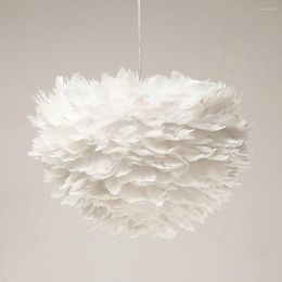 Pendant Lamps Umeiluce Led Modern 3 Lights White Feather Dia50cm Cord Suspension Lamp For Dinning Room