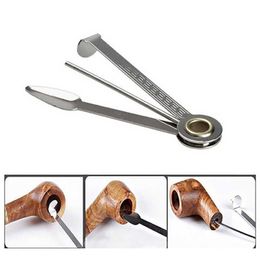 3 in 1 Smoking Pipe Cleaner Portable Cleaning Tool Pick Metal Spoon Reamers Cigar Cutter Keyring Smoking Accessories