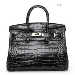 Birkinbag Handbags Designer Bags H St. Orchid Crocodile Leather Womens Bag Fashion Atmosphere One Shoulder Messenger Handbag Have OQWF