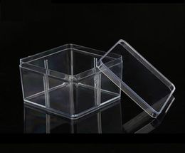 Square Plastic Box 9.5*9.5cm For Small Accessories Transparent PVC Packing Boxes With Cover Container SN725