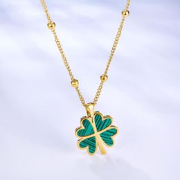 Pendant Necklaces Green Heart Leaves Plant For Women Personality Party Wedding Chain Jewellry 2023 Fashion Design Collier Femme