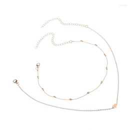 Chains Choker Kolye And American Wind Contracted Love Peach Heart Pendant Necklace Metal Chain Collar Female Clavicle