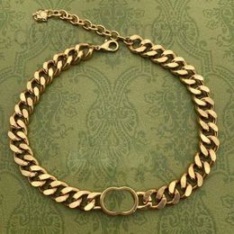 Anhänger Halsketten Designer Luxusmarke Doppel G Halskette Gold Silber Dickes Armband Set Top Liebhaber Geschenkketten P332 6VBF