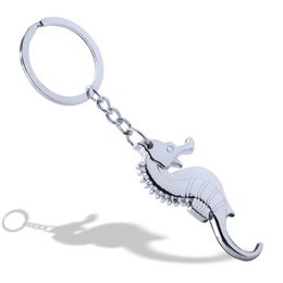 Metal Creative Animal Key Chain Cute Mini Personalised Sea Horse Bottle Opener Keychain For Men Gift