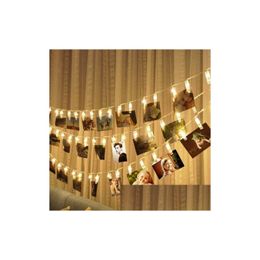 Frames 10/30/50 Led Hanging Picture Po Peg Clip Fairy String Lights Party Birthday Pograph Decor1 Drop Delivery Home Garden Dheic