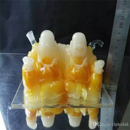 Smoking Pipes Resin double Buddha cigarette pot Bongs Oil Burner Pipes Water Pipes Glass Pipe Oil