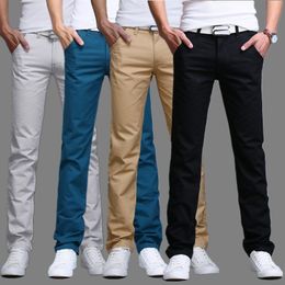 Men's Pants men's slim straight casual pants summer spring fashion business cotton thin men youth classic trousers Asian size 230316