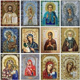 5D diamond painting religious figures, masonry embroidery, living room paintings, factory wholesale.