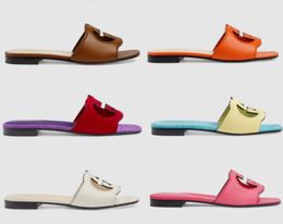 Sandalo da donna firmato pantofola boutique estate flatsole g sandalo pantofole di lusso di alta qualità flatsole sandali da spiaggia da donna tinta unita 35-42