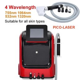 Pico Laser Machine Tattoo Pigment Removal Picosecond 1064nm 755nm 532nm 1320nm ND Yag Q-switched Freckle Spot Remover Black Doll Skin Rejuvenation Instrument