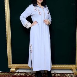 Abiti casual Ramadan Caftano Dubai Abaya Donna Abito Hijab Islam Marocain Manica lunga Musulmano Eid Mubarak Abito Maxi Abaya Autunno 2023
