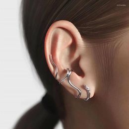 Backs Earrings 1 Pc Silver Color Snakelike Ear Cuffs Non-Piercing Clip For Women Men Fake Cartilage Earring Fashion Jewelry Gifts