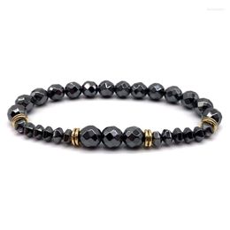 Strand 2023 Vintage Bracelet Men Handmade Simple Mix Hematite Stone Bead For Jewellery Gift