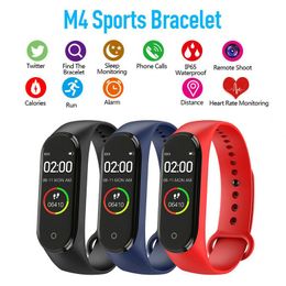 M4 Smart Bracelet Heart Rate Monitoring Blood Pressure Blood Oxygen Information Push Fitness Sports Bluetooth Pedometer Bracelet