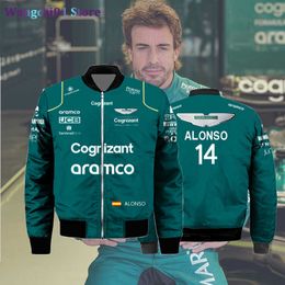 Men's plus size Outerwear Coats Aston Martin Formula 1 2023 Jacket Uniform Racing Suit Alonso Jacket Coat Men's and Women's F1 Jack Supporter Clothing MOTO Tops 0316H23