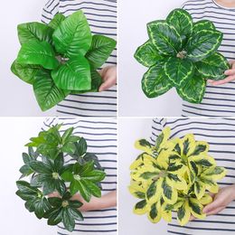 Decorative Flowers 38-40CM Green Artificial Leaves Home Garden Bedroom Living Room Decoration Fake Wall Background Ornament