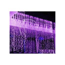 Led Strings Curtain Lights Christmas 10X 10X4M 10X5M Twinkle Lighting Xmas String Fairy Wedding Background Party Drop Delivery Holida Dhpgp