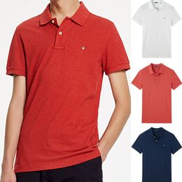 Men's Polos High Quality Gan Top Summer 100% Cotton Casual Polo Shirt Men's Fashion Men's Embroidered Shield Men's Short-sleeved Polo Shirt 230316