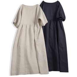 Casual Dresses Women's Dress Traf Women's Summer Short Sleeve Age Reduction Cute Robe Loose Cotton Dresses Casual Office Mujer Vestidos 230316