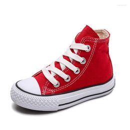 Athletic Shoes Boys And Girls Lace Up Small White Low Gang Casual Canvas Baby High Sports Size 24-34