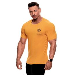 Men's T-shirt New Muscle Fitness Summer Sports Leisure Print T-shirt Men's Fashion Running Short Sleeve Fashion X