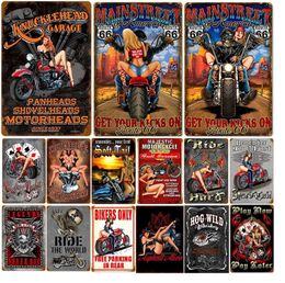 Motorcycle Vintage Home Decor Wall Tin Sign Shabby Chic Retro Metal Signs Club Bar Garage Wall Decoration Metal Plaque Plates 30X20cm W03