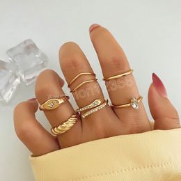 6pcs Fashion Jewelry Snake Rings Set Metal Alloy For Women Finger Ring For Girl Lady Party Wedding Gifts