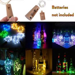LED Strips 10 20 30 LED 1M 2M 3M Cork Shaped Silver Copper Wire String Fairy Light Wine Bottle for Glass Craft Christmas DIY Party Decor P230315